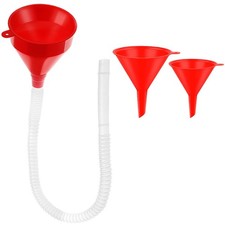 3 Pack Automotive Oil Funnels Set, Right Angle Funnels, Car Plastic Long Neck Ga