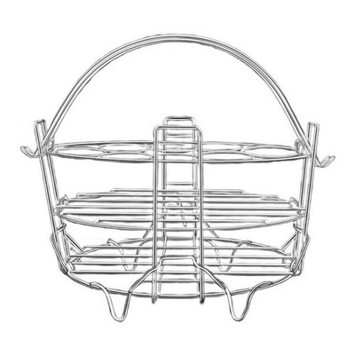 Three Layer Stainless Steel Steaming Rack for Eggs and Vegetables For Cooking