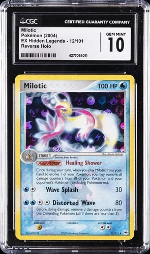 2004 POKEMON EX HIDDEN LEGENDS REVERSE HOLO #12 MILOTIC CGC 10 GEM MINT