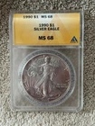1990 Silver Eagle ANACS MS68 1oz. 999 Silver
