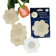 New Womens Round Or Petal Shaped Adhesive Nipple Cover - 5 10 20 Or 50 Pairs