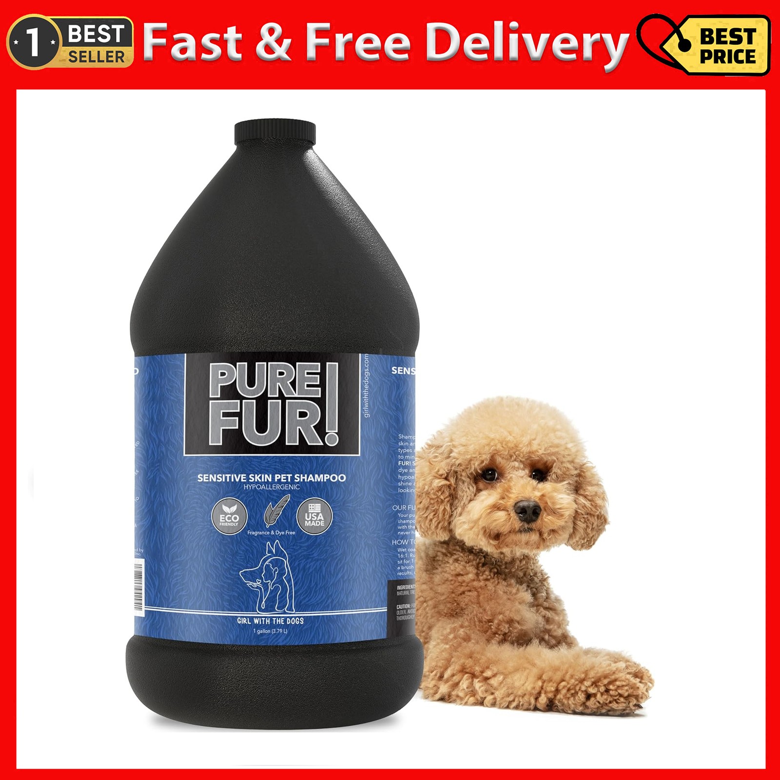 Girl With The Dogs Pure Fur! Sensitive Skin Pet Shampoo, 1 G
