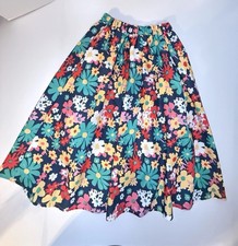 Girls European Size 150 Lined Cotton Floral A-lined 100 Cotton Long Skirt  EUC