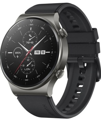 + Huawei Watch GT2 Pro Titanium Night Black & Grey+Black Elastomer Band + NEU +