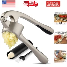 Large  Garlic Press Set - Bigger Bowl for Bigger Garlic - Rust Proof & Dishwa...