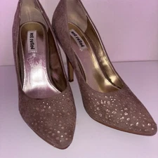 Not Rated Women’s Size 6.5 Stiletto Heels Tan With Gold Speckles Point Toe