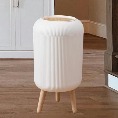 Bathroom Trash Can with Lid 3 Gallon Pop-Up Lid Plastic Waste Basket