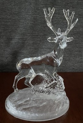 Cristal D'Arque 24% Bleikristall Hirsch Hirsch Bock Glas Frankreich sehr guter Zustand