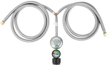 5 Feet Y-Splitter Low Pressure Propane Regulator Double Braided Hose Black 