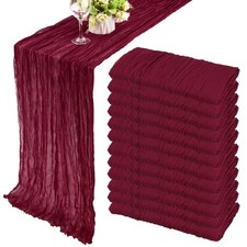 12 Pack 10Ft Cheesecloth Table Runner 35x120 Inch Boho Gauze Table Runner Rus...
