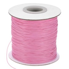 175 Yards 0.5mm Waxed Polyester Cord with Spool for Jewelry Making, Light Pink