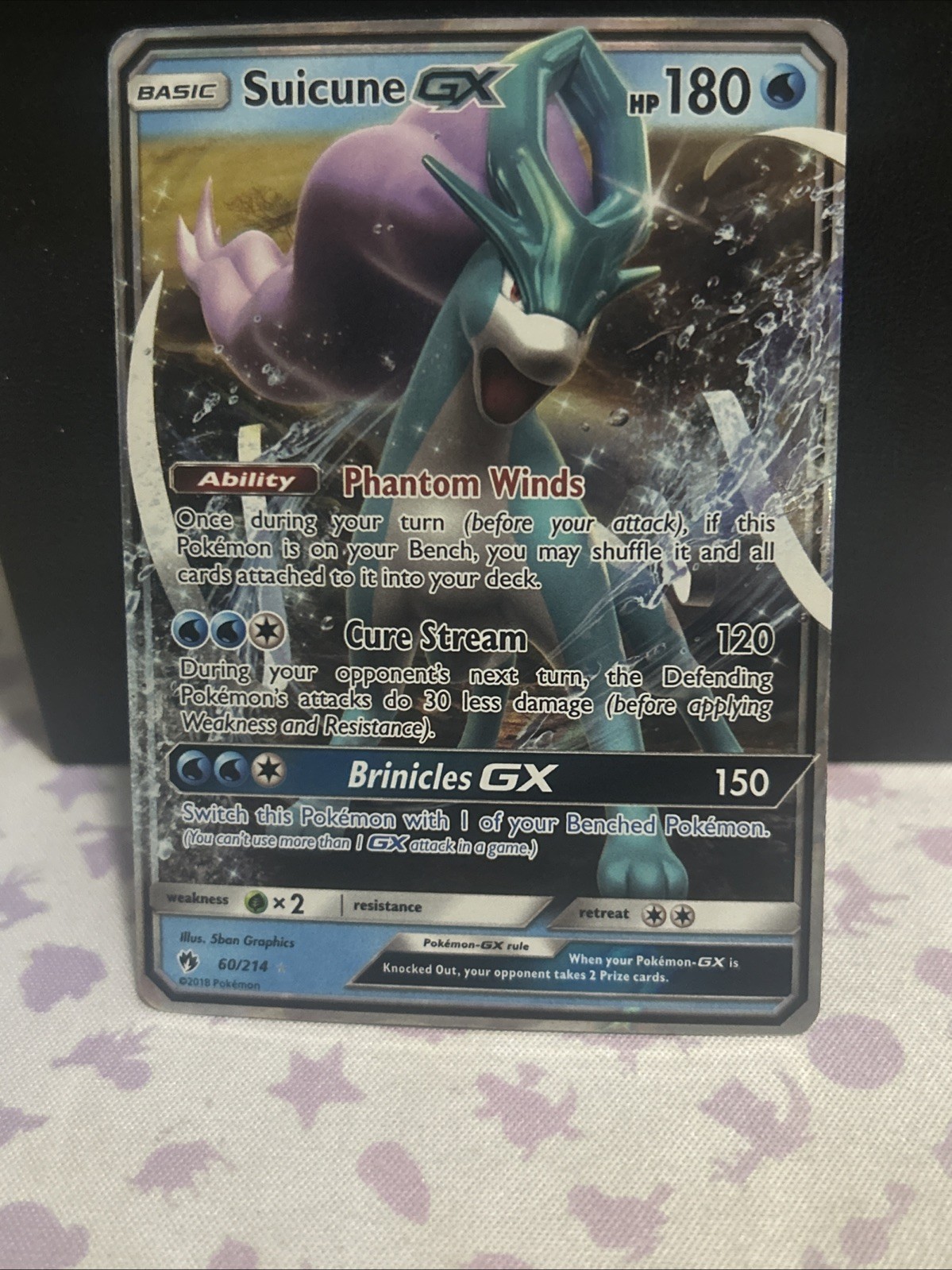 Pokemon TCG Suicune GX 60/214 SM Lost Thunder Ultra Rare Holo NM