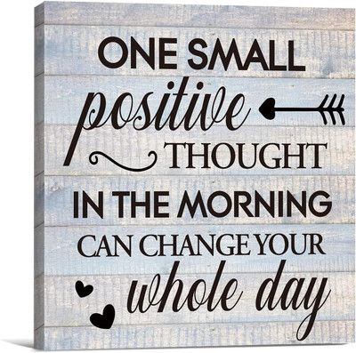 Inspirational Farmhouse Canvas Print Wall Art Decor One Small Positive ONE 