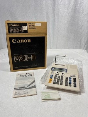 Vintage Canon P20-D Printing Calculator Japan w Box Manual Tested