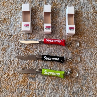 OPINEL SUPREME FW25 OPINEX NO.4 KNIFE KEYCHAIN 2" BLACK RED GREEN MADE IN FRANCE