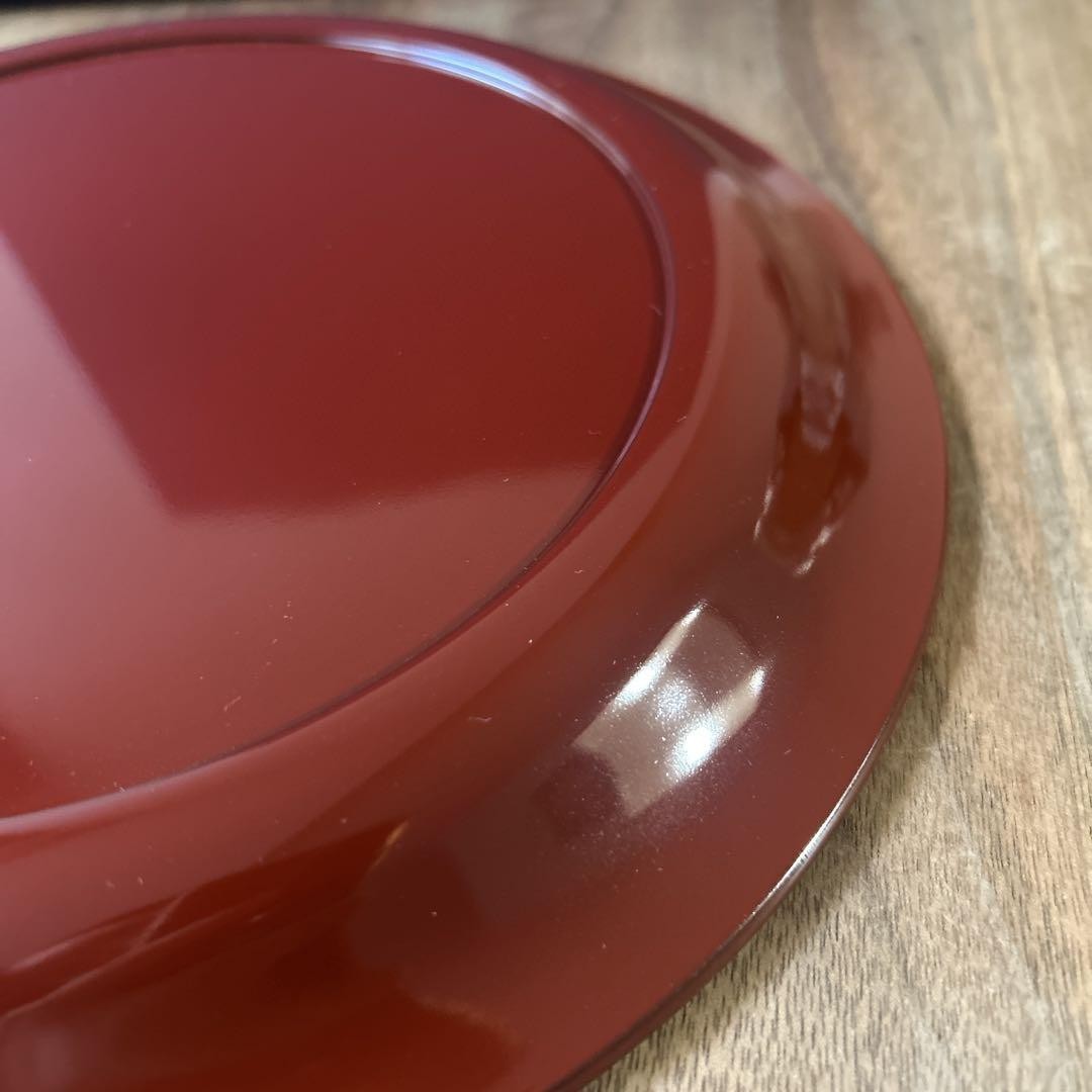 [UnusedNURI Echizen lacquerware confectionery tray round plate tray 2