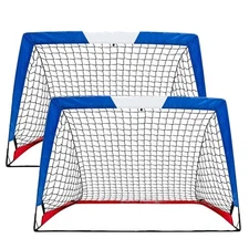 Kids Soccer Goal, Pop Up Soccer Goal Net for Backyard, Set of 2 with Portable...