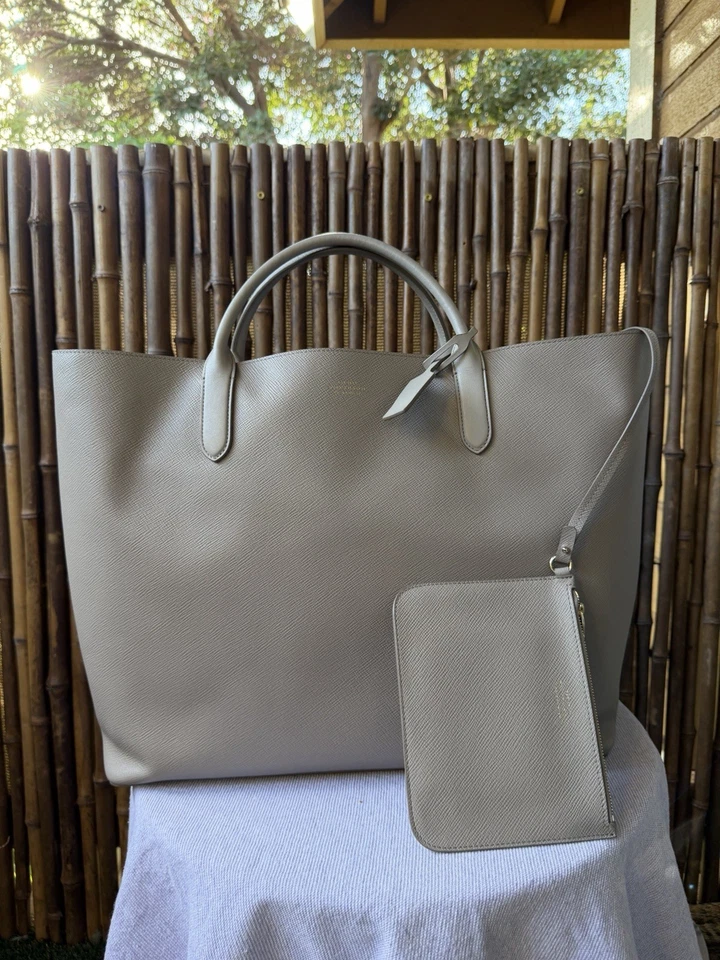 SMYTHSON Panama Tote Bag with Pouch gray Leather  - Image 3 of 4