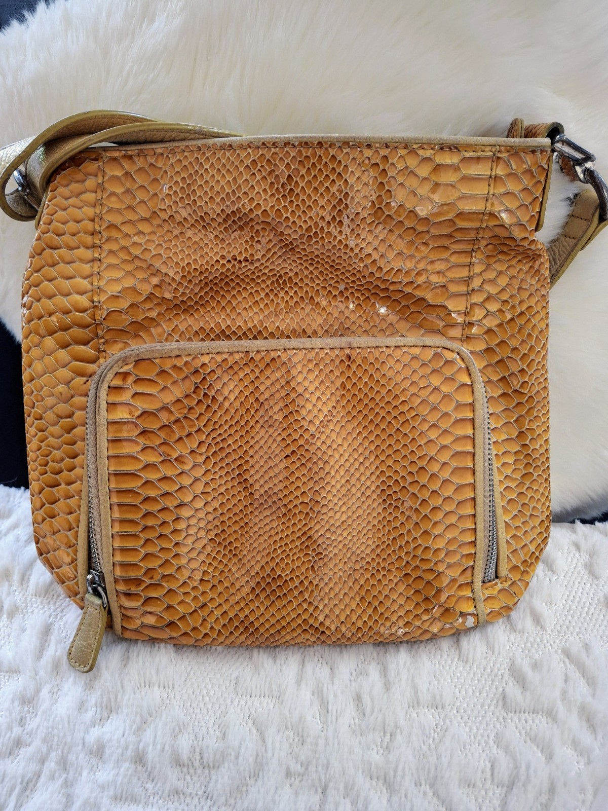 Authentic Brighton E413304 Python Embossed Leathe… - image 3