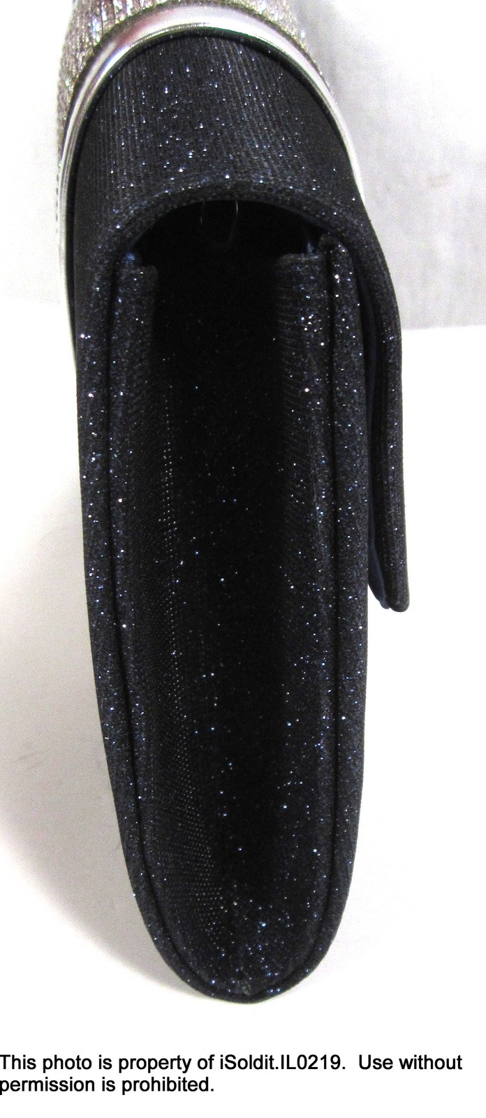 NEW NINA BLACK BLUE SPARKLE EVENING BAG w/ CRYSTALS Clutch or Shoulder Bag