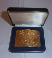 John Deere Model R Gold Plated Belt Buckle Vintage 1990