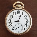 1922 Antique Illinois Pocket Watch 19J Bunn Size 16 Railroad Grade, Double Sunk
