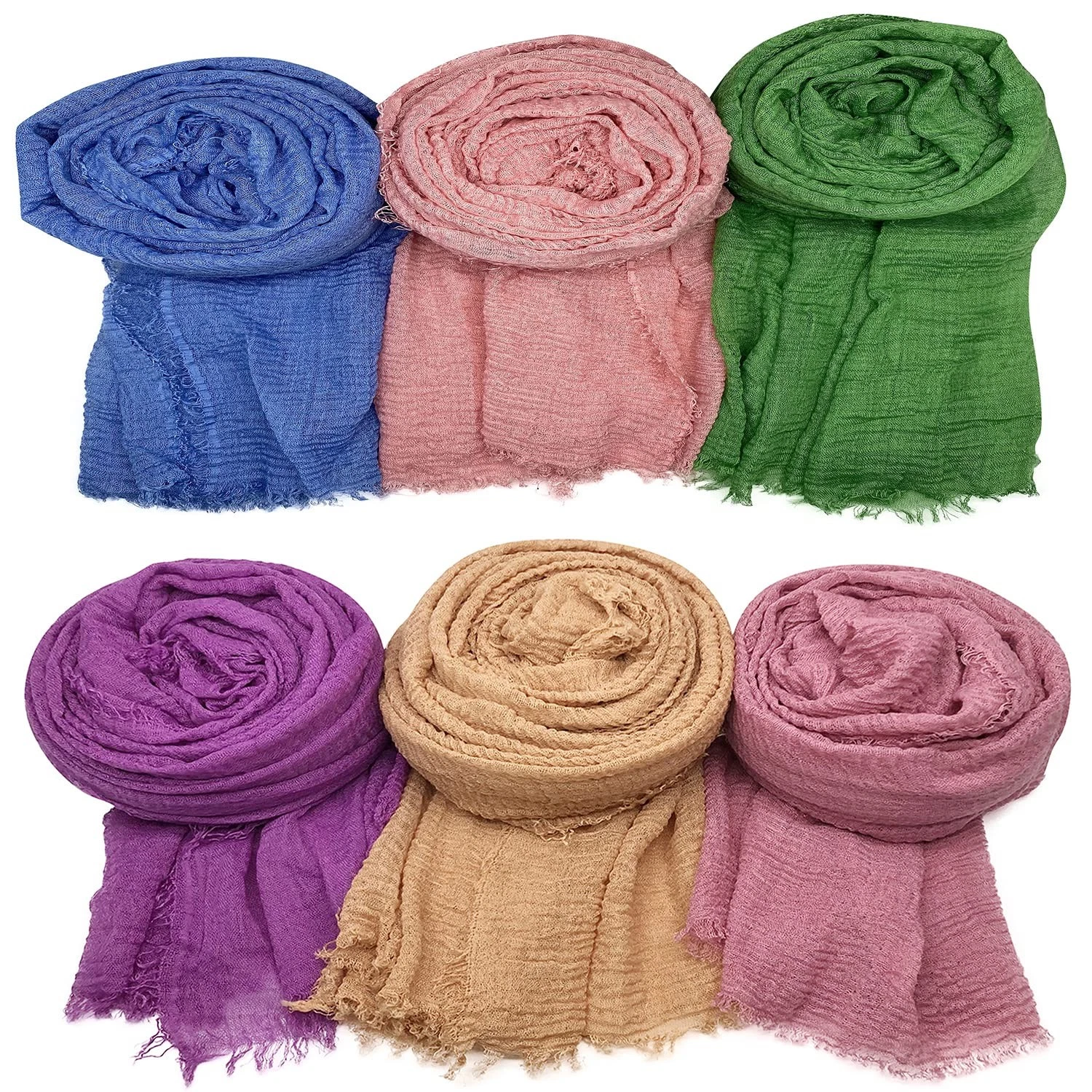 6 PCS Scarf Shawl for All Season Scarve, Mixed Color i