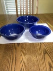 Vintage Set Of 3 Pyrex Cobalt Blue Nesting Mixing Bowls 322 323 325 USA, NICE