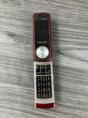 *FOR PARTS* Samsung Juke SCH-U470 - Red & Silver Verizon Rare MP3 Swivel Phone 