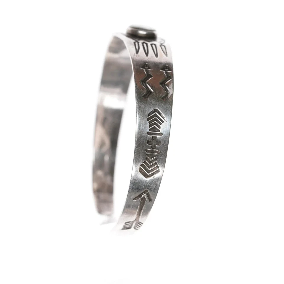 6.375" 30's-40's Fred Harvey sterling and turquoise cuff bracelet - Image 3 of 4