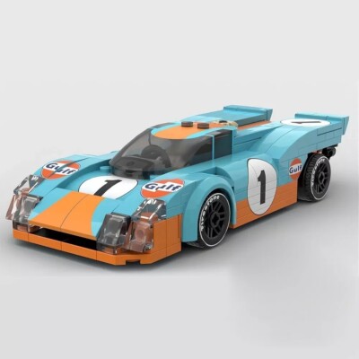 MOC LEGO Car- Porsche 917K Gulf 1970 Le Mans Speed   Champion Building Blocks