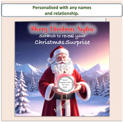 Personalisierte Weihnachtsrubbelkarte Rubbelkarte Überraschungsgeheimnis Geschenk SCR7