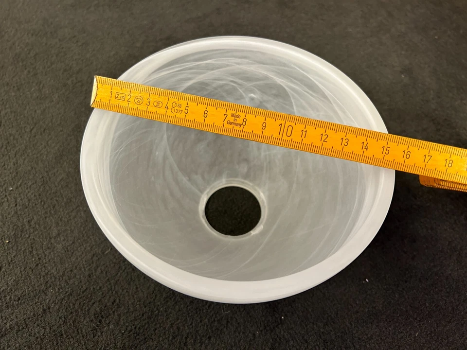 E27 Lampenschirm Öffnung ca. 4 cm Ersatzglas Glasschirm Alabaster Höhe 9cm D15cm - Bild 4 von 4