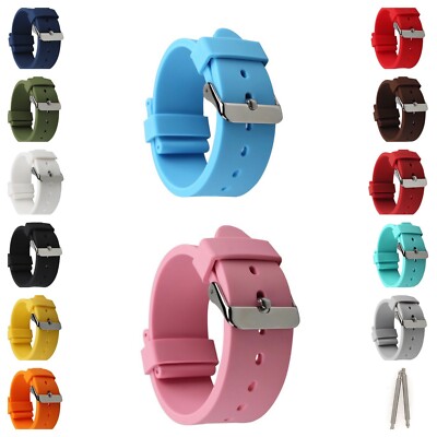 Ersatz Silikon Uhrenarmband Divers Strap 13 Farben in 18 - 24mm incl. Federstege