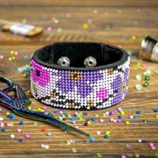 DIY Bead embroidery kit on artificial leather Bracelet