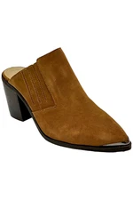 NYDJ Womens Wilma Suede Mule Cognac