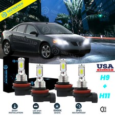 Kit de bombillas LED para Pontiac G6 2005-2010 H9+H11 haz alto bajo 6000K BOYU