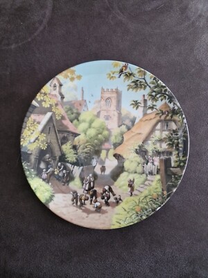 Sammlerstück Coalport Teller Robert Hersey The Old Mill Stream & Village School 