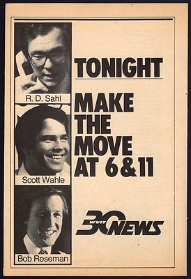 1979 WVIT TV AD R.D.SAHL SCOTT WAHLE BOB ROSEMAN HARTFORD,CONNECTICUT NEWS