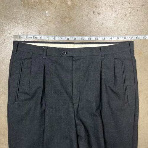 Vintage Christian Dior Charcoal grey wool pleated trousers Mens 34x33 straight - Picture 5 of 7