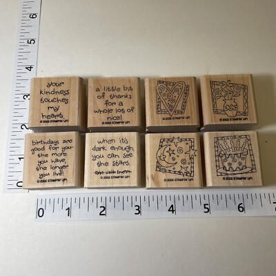 Stampin Up Quick and Cute Rubber Stamp Set of 8. Thanks Birthday Kindness Stars