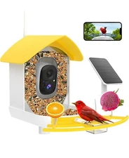 Smart Bird Feeder Camera, AI Identify Breed, Auto Capture Bird Birdhouse Solar