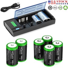 HiQuick C/ D Cell Rechargeable Batteries 1.2V NiMH/Optional Battery Charger LOT