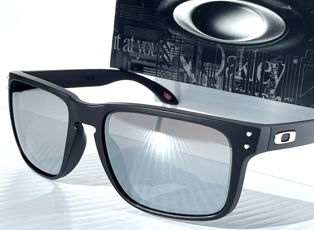 NEW Oakley HOLBROOK XL Matte Black POLARIZED Galaxy Chrome