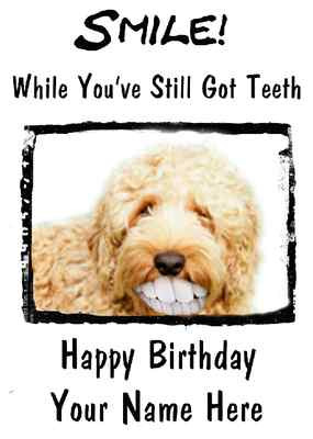 Labradoodle Dog Happy Birthday Card Smile Teeth 50 A5 Personalised Greeting Ebay - 