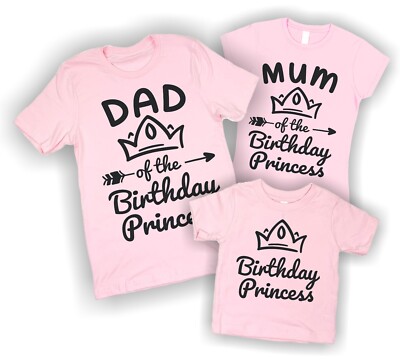 Geburtstag Prinzessin passende Familie T-Shirts Mutter Vater Mädchen Geburtstag Kleidung Idee