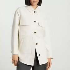 Everlane The Oversized Shirt Jacket In Canvas Medium Button Front Pockets Cotton