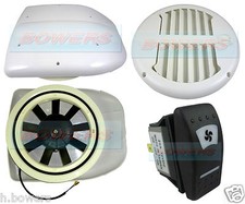 12V LOW PROFILE POWERED MOTORISED ROOF FAN AIR VENT EXTRACTOR MOTORHOME DOG VAN