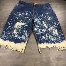 Notorious Big Shorts Men 38x17 Blue Jean Jort Bleach Baggy Skate Vintage Y2K 90s