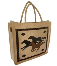 Eco-Friendly Large Jute Tote Bag Reusable 16"x18"x5.5"–Everyday & Travel Shopper